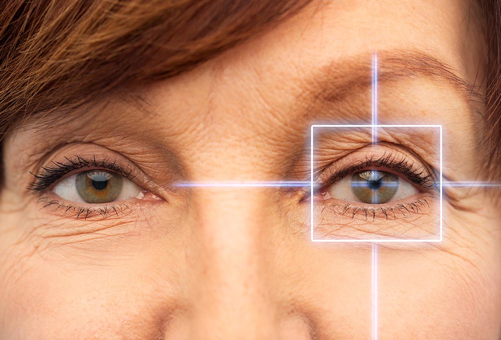 Patient discussing cataract surgery at Newsom Eye